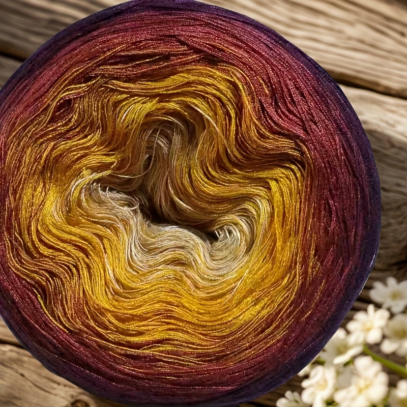 5 Skeins Of, Red, Blue, Purple, Multicolor Gradient Cake Yarn Hand Knitting Scarf, Shawl Long Dye Pure