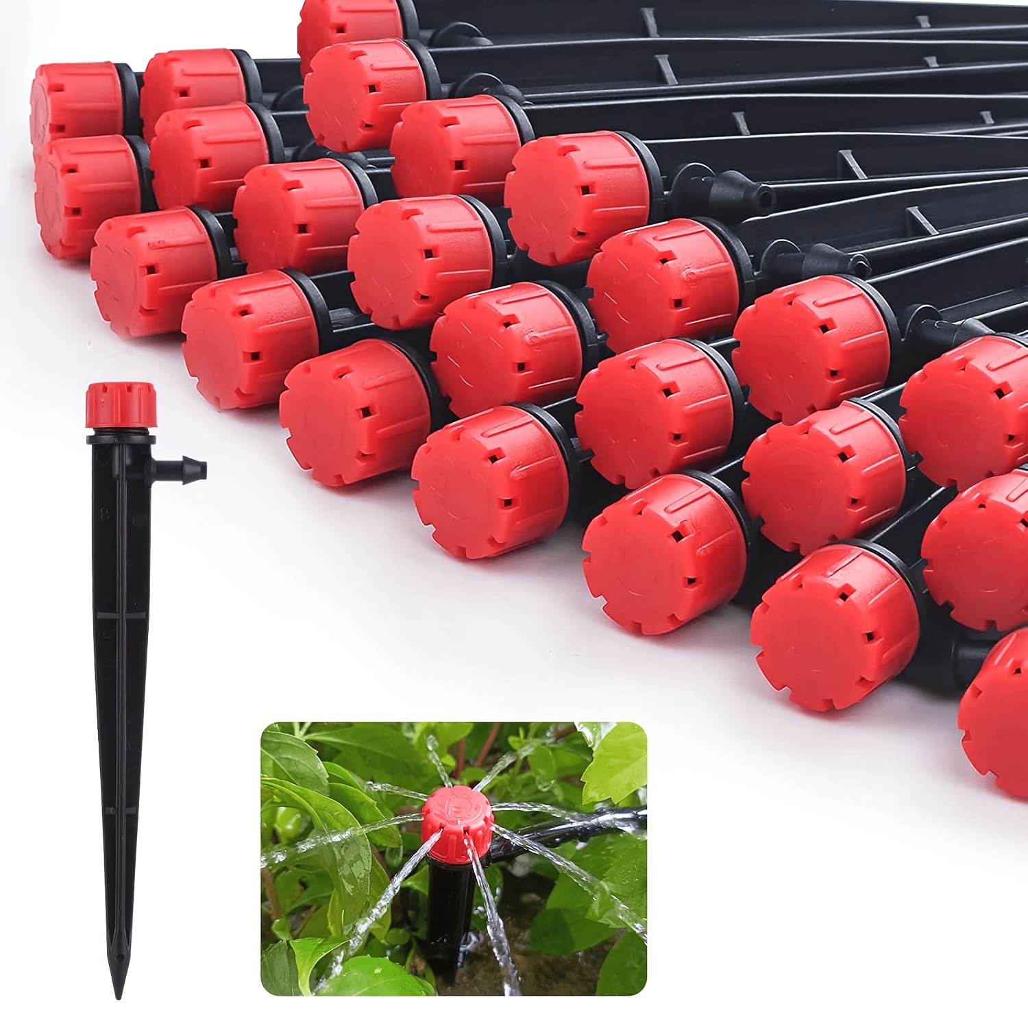 TEMU 25/50 Drip Irrigation Nozzles, Suitable For 1/4 Inch Drip Irrigation Tubes, Adjustable 360-degree , Irrigation Drippers, Drip Irrigation