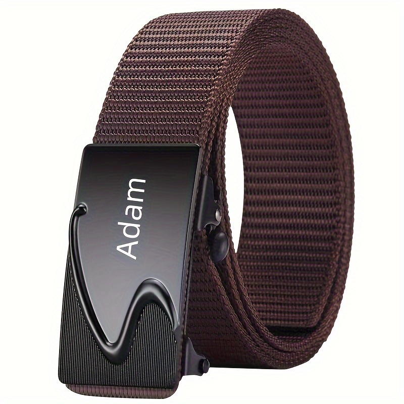 

Custom Engraved Alloy Automatic Belt - Business & Casual Wear, Outdoor Sports - In Black, Brown, Olive - Ideal Gift For Husband, Dad, Boyfriend, Son