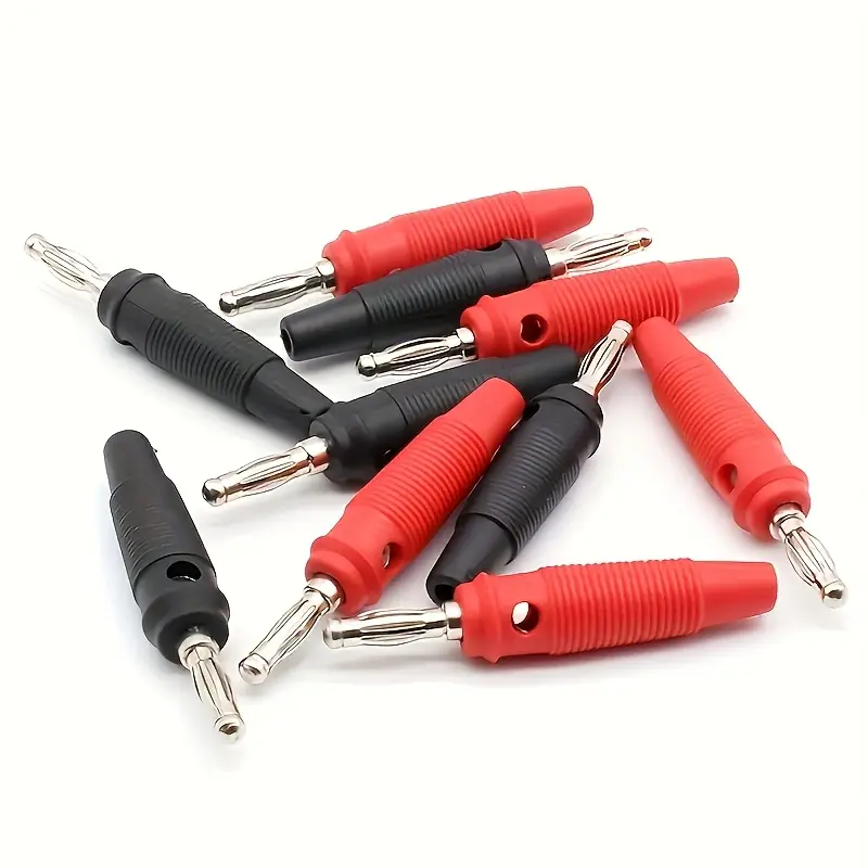 Lot De 10 Connecteurs Fiche Banane P3005 Empilables 4mm - Cuivre Pour Multimètre Et Tests Électroniques