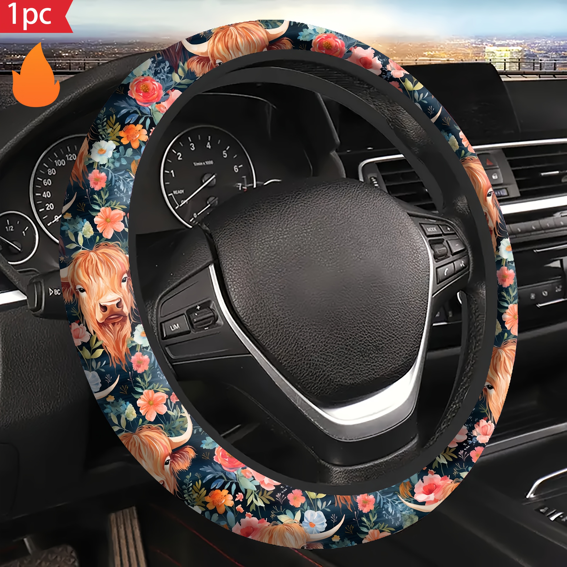 

1pc Neoprene Steering , 15- Universal Fit, , , Car Decoration