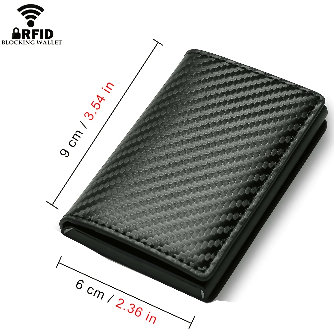 1pc Men's Ultra-Thin RFID Blocking Wallet - Sleek Black Faux Leather Card Holder with Side Push Function, Perfect for ID, Driver?s License & Credit Cards, Ideal Gift for Thanksgiving, Christmas, Valentine?s Day, Everyday Carry Wallet | Sleek Design | Durable Wallet, Card Holder Wallet