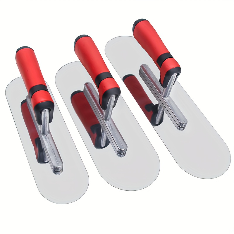 TEMU Stainless Steel Pool Trowel Flat Finishing Trowel For Concrete, Drywall, Plastering, - Metal Hand Tool For Cement Work, Durable And Precision Finishing, No Electricity Required