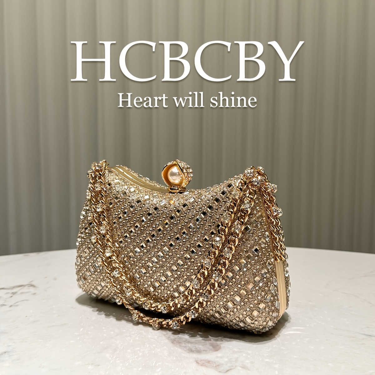 pochette sera lussuosa strass dorati e tracolla staccabile Temu