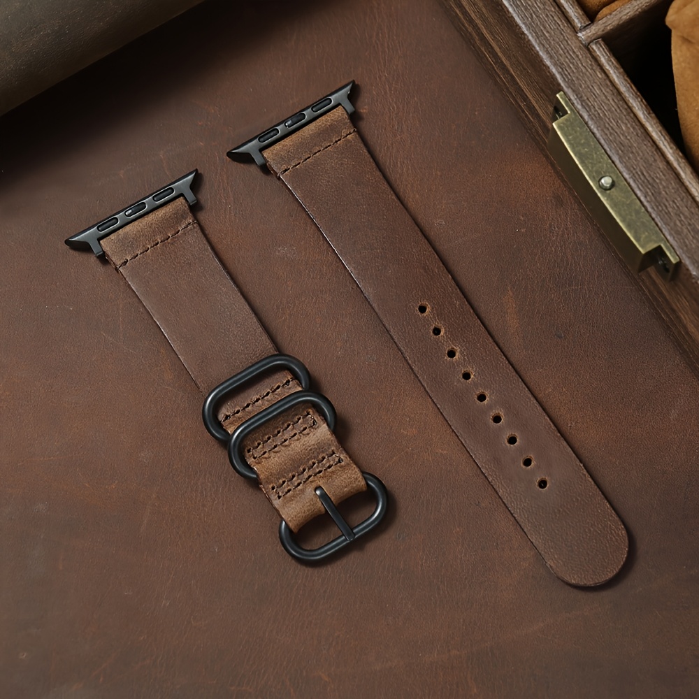 E-shop Retro Weichleder Armband für Apple Watch 1 Ultra SE 2 Leder Uhrenarmband für Iwatch 38 40 41 42 44 45 46 49mm