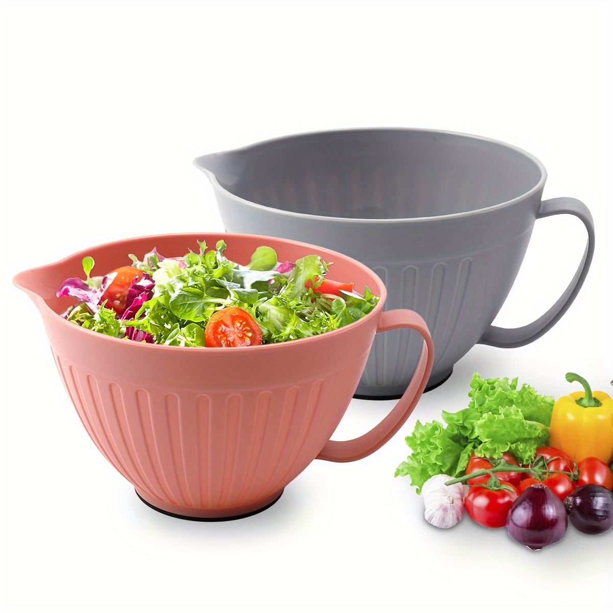 

1pc -inspired Large Capacity Pp Baking Bowl With Handle - Salad Mixing, Food Storage & Prep - Kitchen Gadget