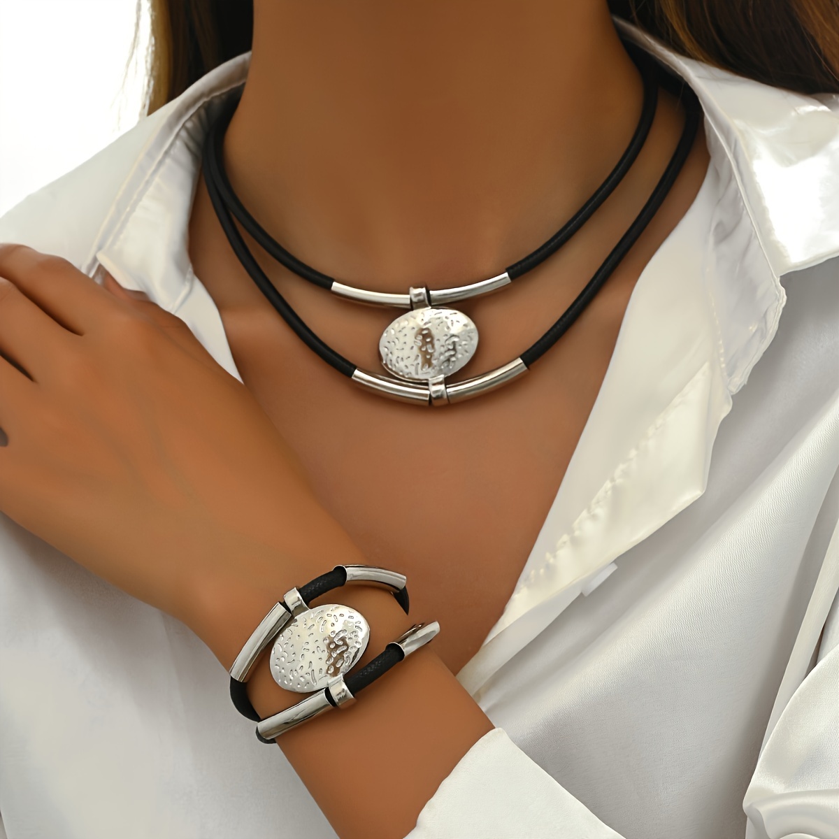 

- Double Beaded Pendant And Bracelet Set, , No , Jewelry