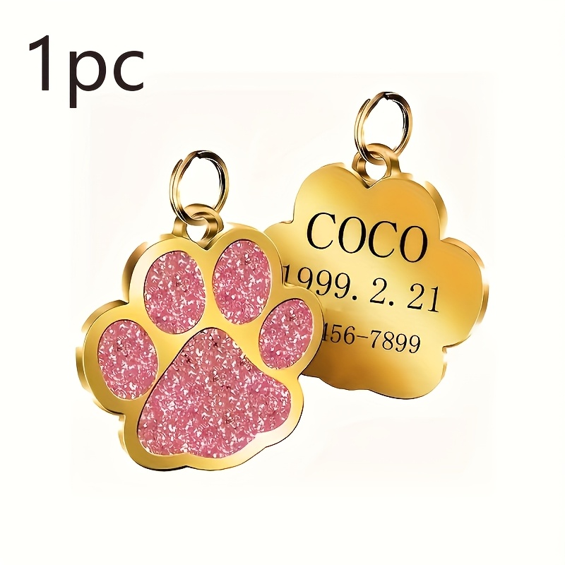 TEMU 1 pz, un tag di per animali domestici in personalizzata, incisione possibile con e numero di telefono per prevenire la perdita, targhette