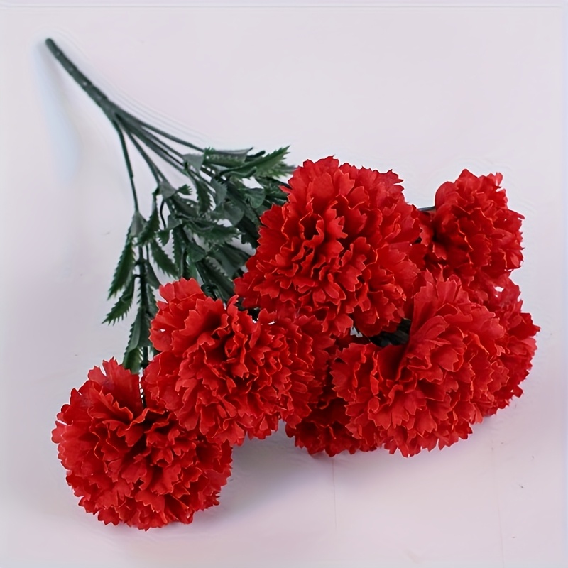 1 Bund Echt-Touch Kunst-Nelkenblumen  Ideal fr Valentinstag, Ostern,  Abschlussfeiern  Realistische Stoff-Plastik-Blten  Knstliche Blumen fr  Innen/Auen, Garten, Balkon, Tischdekoration ...