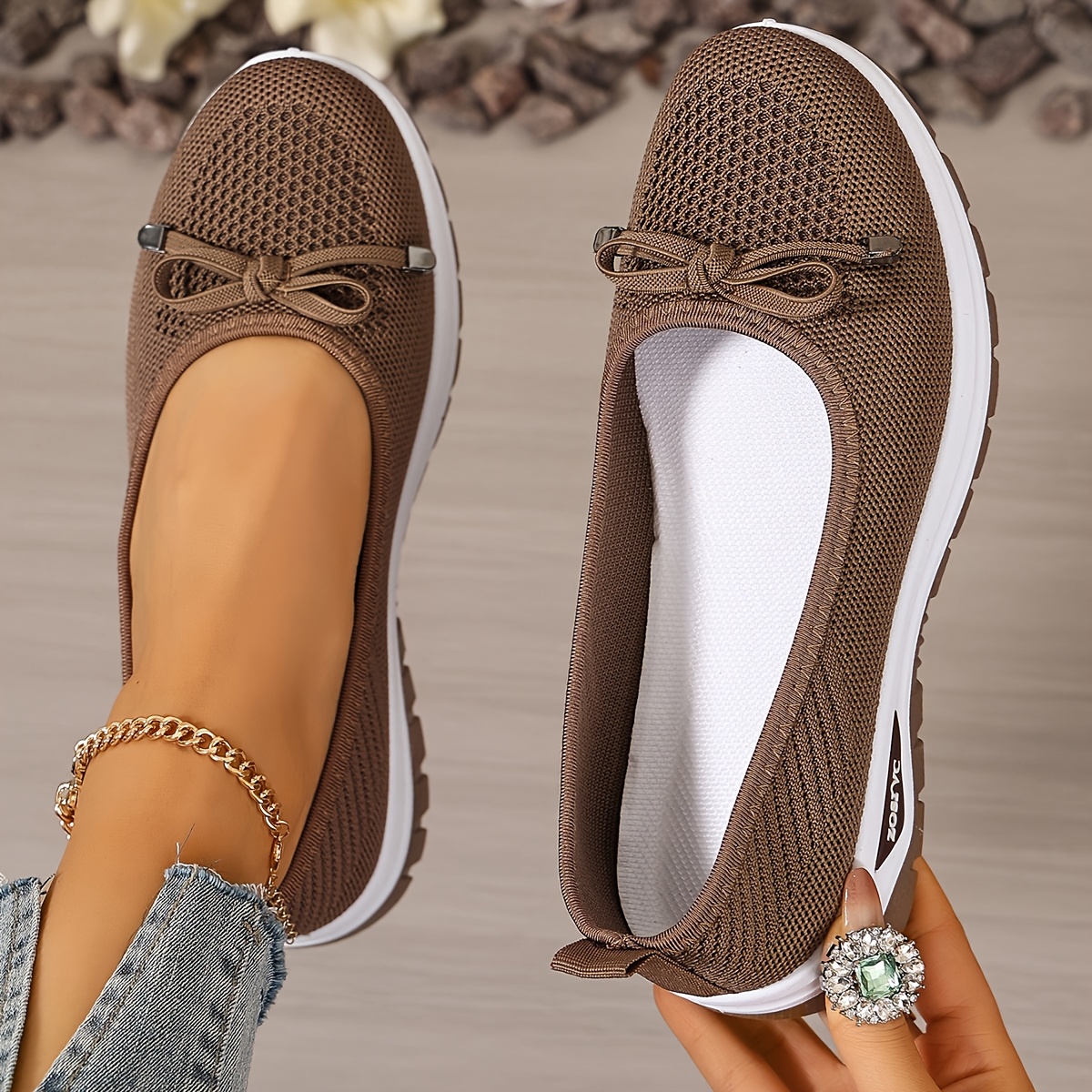 TEMU Women's Casual Sneakers, Solid Color, Breathable And Lightweight, Essential For Travel And Home
