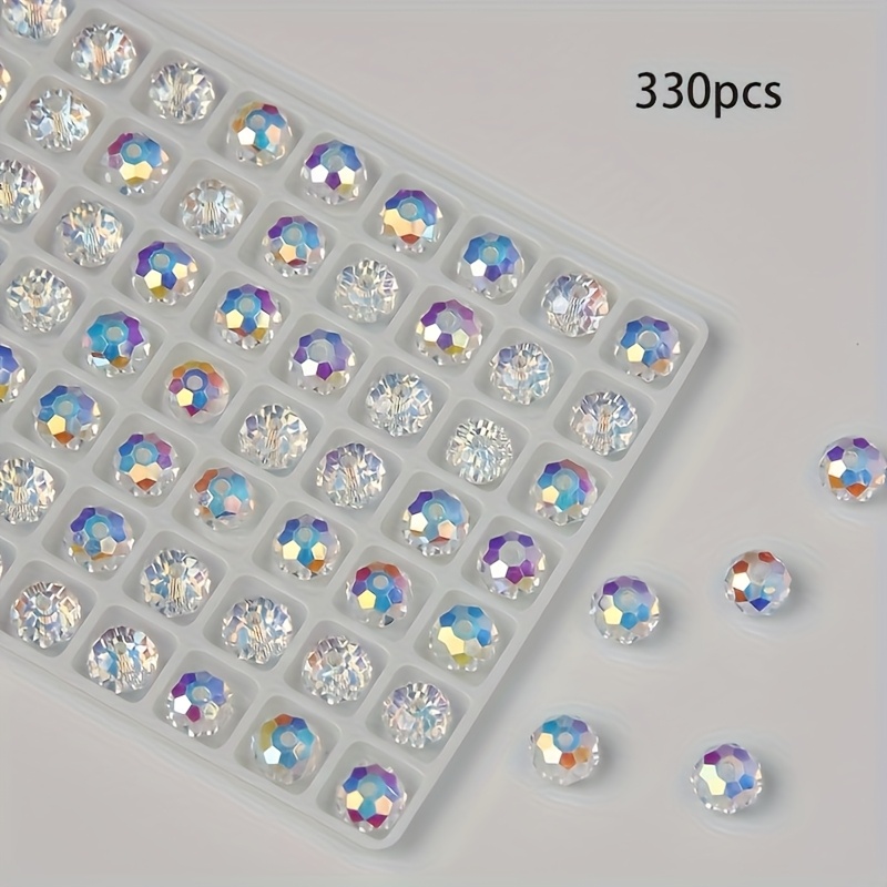 Image of 330pcs 8mm Beads & Bead Shiny Beads With Holes - Elegant Fashion Loose Beads For Diy Necklace, Hand-woven Crafts, Small Business Jewelry Making Supplies