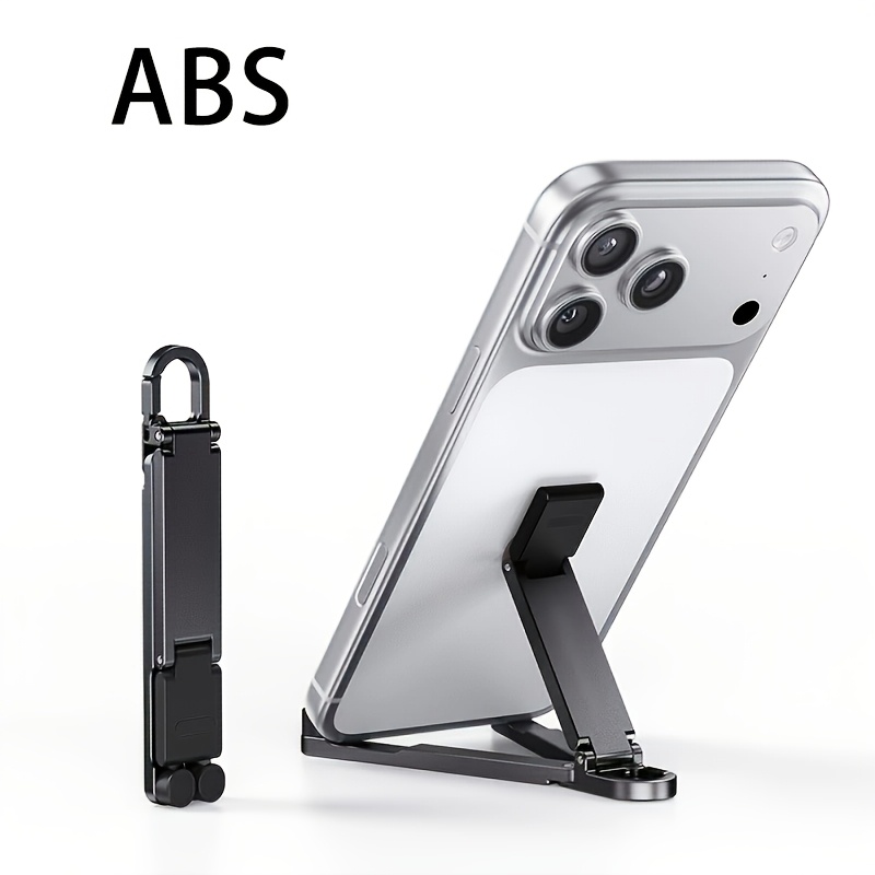 TEMU 1 pz Supporto Portatile Pieghevole per Telefono, Mini Porta Telefono Portachiavi con Gancio a Molla, Supporto Portatile da Viaggio per Esterni,
