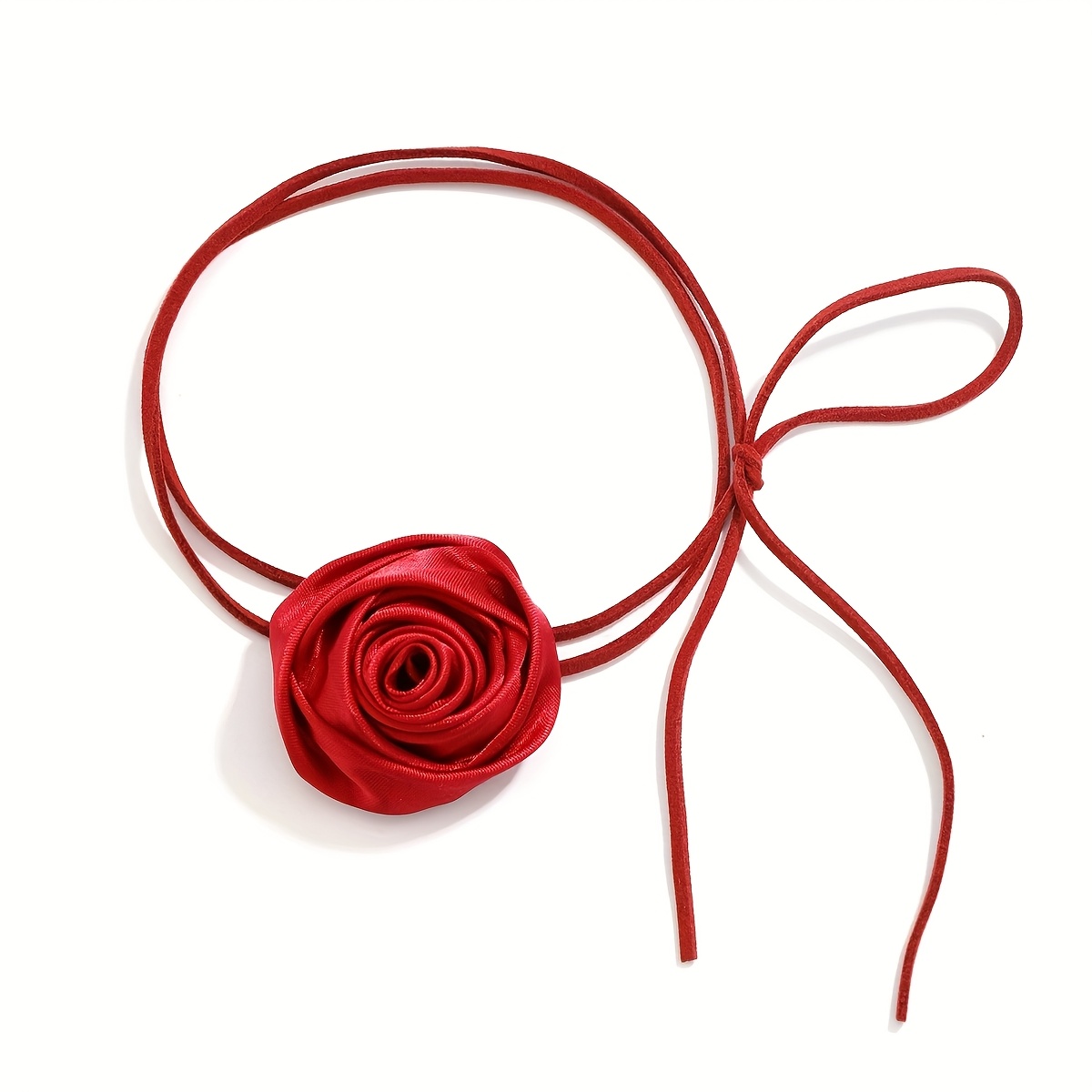 Image of A Vintage-style Fabric Flower Collar With A Easy And Elegant Design, Featuring A Flannel Camellia That Wraps Around The Neck With A Chain
