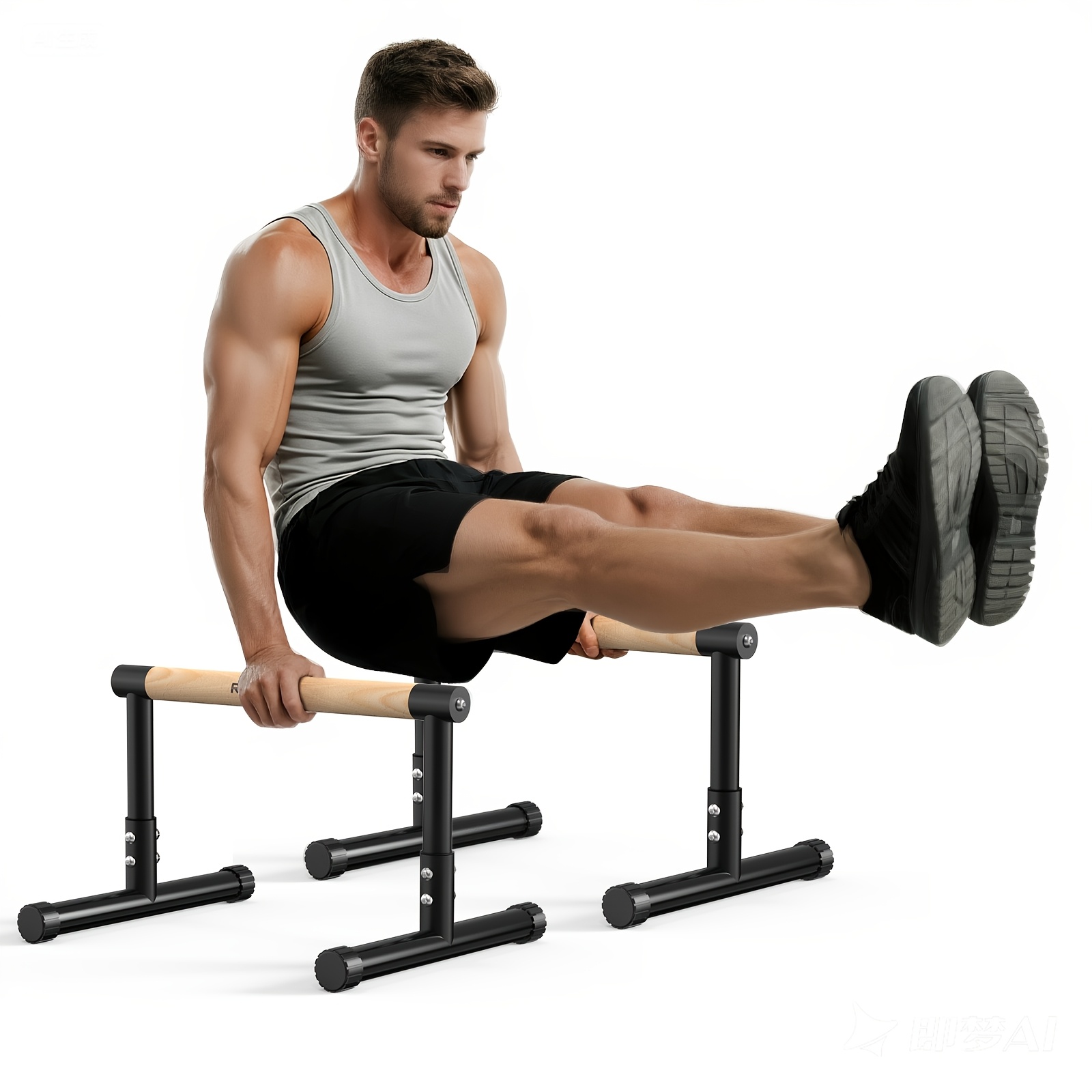 Wooden Parallel Bars – 14-inch High Parallel Bar , Stable Parallel Bars And Push-up Rack, Heavy-duty Parallel Bar Brackets, Suitable For Home Fitness, Calisthenics, And Upper Training