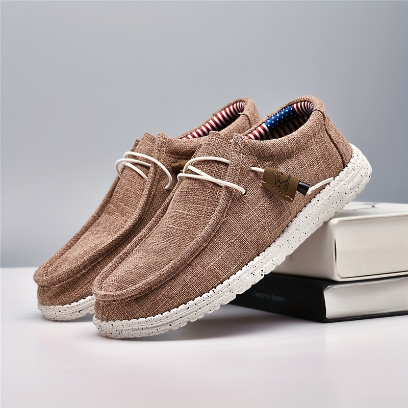 

Plus Size Men's Solid Color Woven Breathable Loafer Shoes, Comfy Non Slip Soft Sole Durable Walking Shoes, Men's Footwear