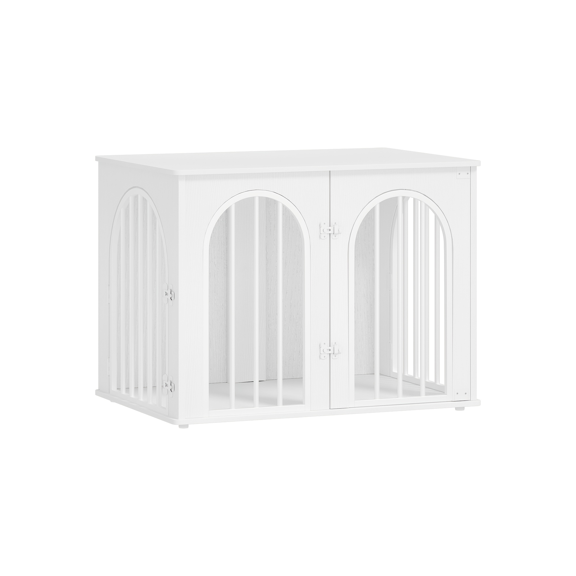Image of Furniture For Dog Crates, 80cm Indoor Dog Crate With 3 Arched Doors, , Includes A Side Table, And Long-lasting, Measurements: 80 X 56 X 61 Cm
