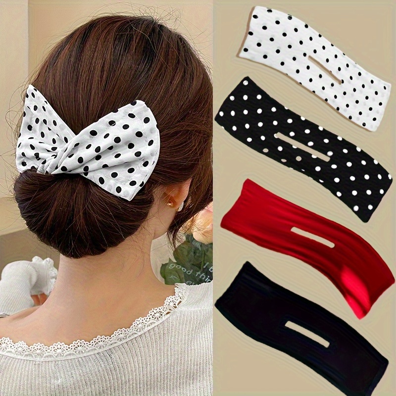 

2pcs Elegant Women's Fabric Hair Bun Maker - Fashionable Twist & Tie Hairband For Curly Textures, No Scent, Polyester & Spandex