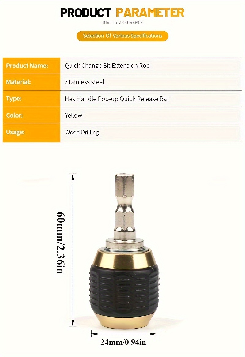Hand Electric Drill Three-claw 60mm Large Head Pop-up Hexagonal Handle Quick Change Connector