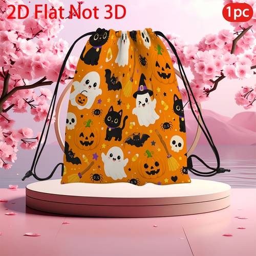 item picture 1pc 1pc suitable for drawstring gym bag with closure oxford nylon fabric gym bag suitable for outdoor lightweight portable drawstring closure minimalist for men commemorative gift for christmas halloween 2d flat