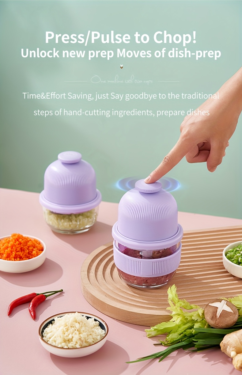 1pc electric garlic chopper mini   chopper 350ml garlicgrindercrusher onion chopper vegetable blender cordless food processor for ginger chilifruits meat etc blender machine barbell kitchen gadgets Product details 0