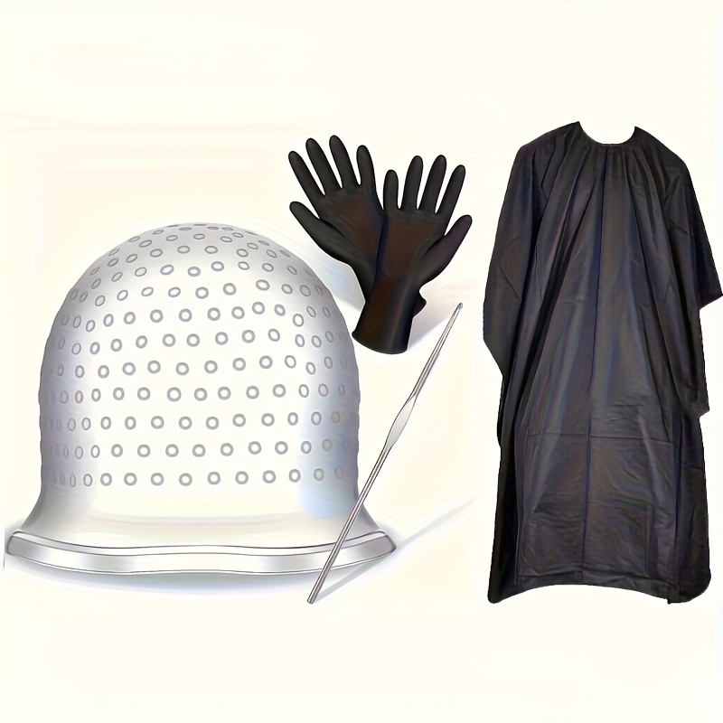 E-shop 4er/5er Haarfärbe-Set – Professionelle Haarstyling-Werkzeuge Zubehör, wiederverwendbares Haarfärbe-Set mit Metallhaken Haarfärbehandschuhen