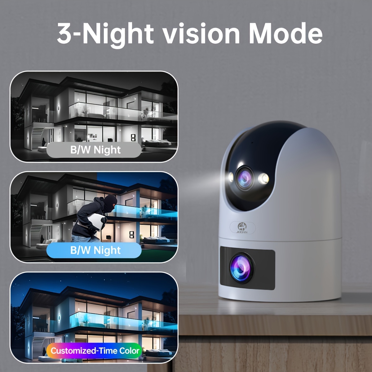 JOOAN 4K PTZ WiFi Camera with Dual Lens, Auto Tracking & Dual Screen - Perfect for Monitoring & Home Security details 2