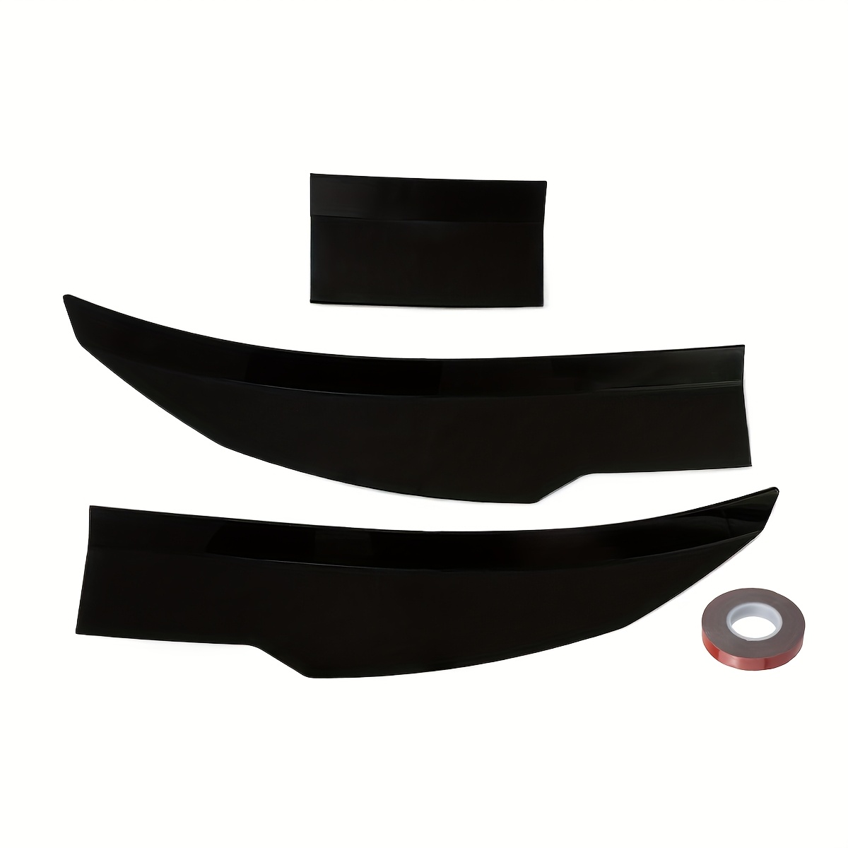 TEMU 3pcs Car Trunk Roof Spoiler Rear Blade Tail Wing Styling Kit With Adjustable Length Tail Wing Modification