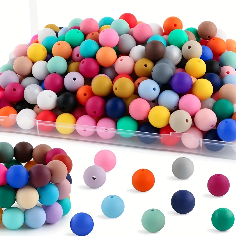 

150pcs Silicone Beads Set - 15mm Beads For Diy Jewellery, Keychains And Handicrafts - Rubber Beads For Bracelets, Necklaces And Pen Ornaments