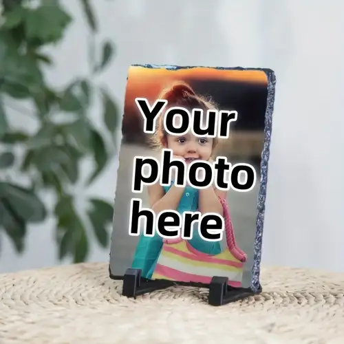 Signable Photo Frame Custom Photo Gifts Personalized Heart Slate Photo Frame - Custom Stone ...