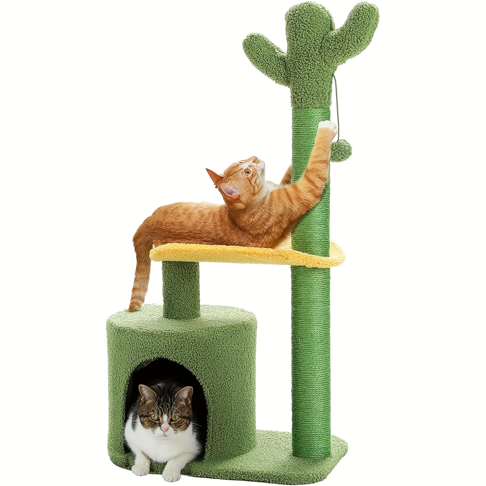 

Cat Tree, 36.5 Inches Cactus Cat Tree Tower With Sisal Scratching Posts For Indoor Cats, Cozy Cat Condo House, Plush Perch And Fluffy Ball For Small Cats Kittens