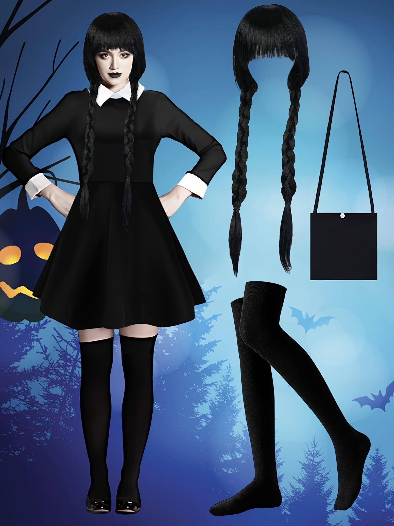 Halloween Women's Costumes Collar * Swing Dress Cosplay Black Gothic Dress  Up Outfit Black Dress Black Long Sleeve, Cosplay Princess, Birthday *  Favors Outfit Costume, Fancy Dress, Halloween Carnival 