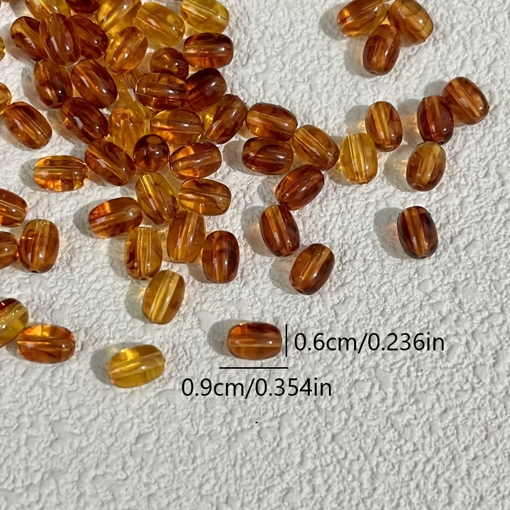 100 Colored Oval Beads for Jewelry Making, 6x9mm