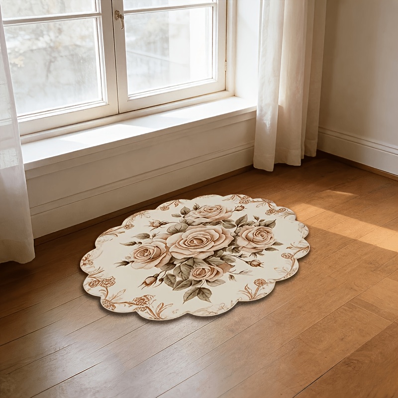 TEMU Tappeto da comodino per camera da letto in stile vintage francese, tappeto decorativo per soggiorno in stile , tappeto in peluche gamma per area