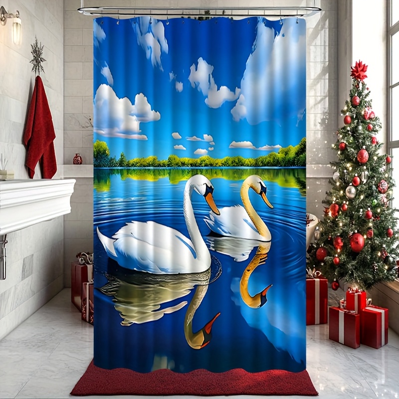 TEMU 2d Flat, Jit1pcs Pattern 2d Curtain, Bathroom Curtain Shower Curtain, Shower Curtain Home Decor Pattern, Compartment Bathroom Accessories, 2d