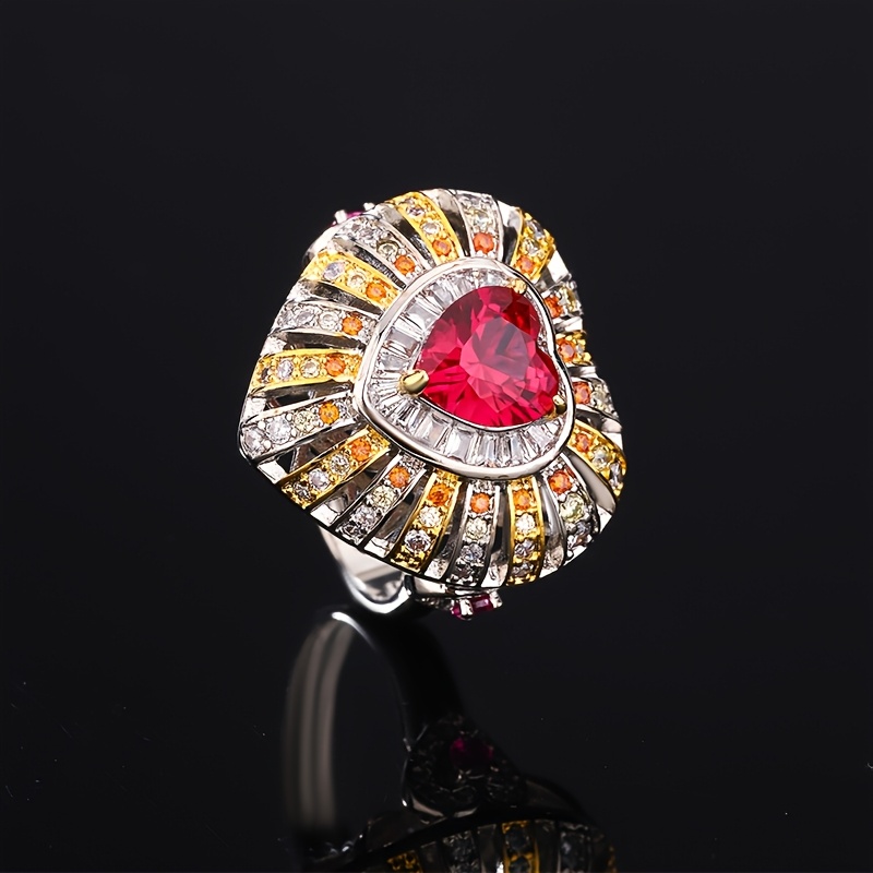 Lucky Lady Necklace Ring with Heart Shape