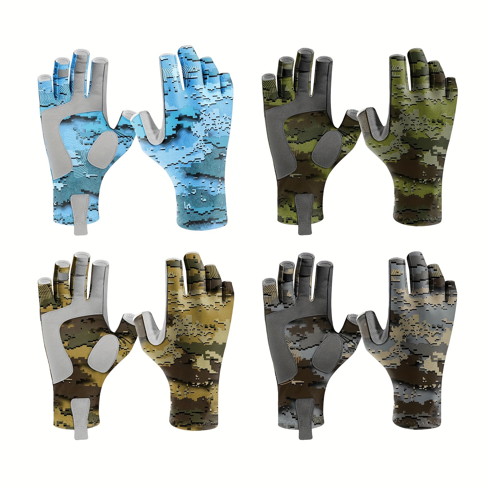 Upf 50+ Fingerless Fishing Gloves Uv Protection - Temu