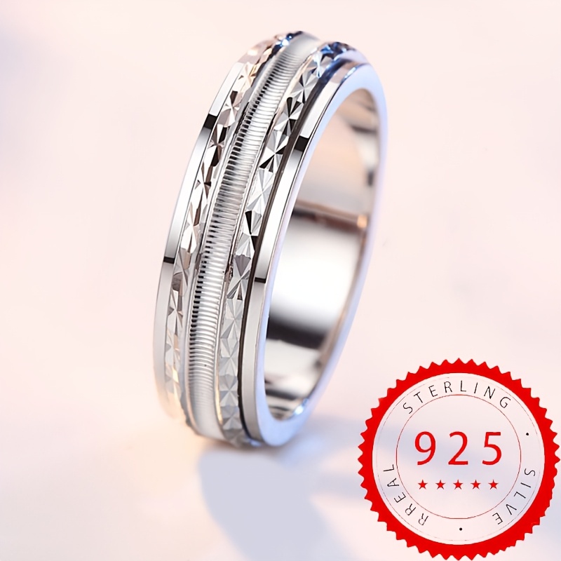 1pc S925 925 Light Luxury Rotating Ring For Men And Women, High-quality Festive Party Wear