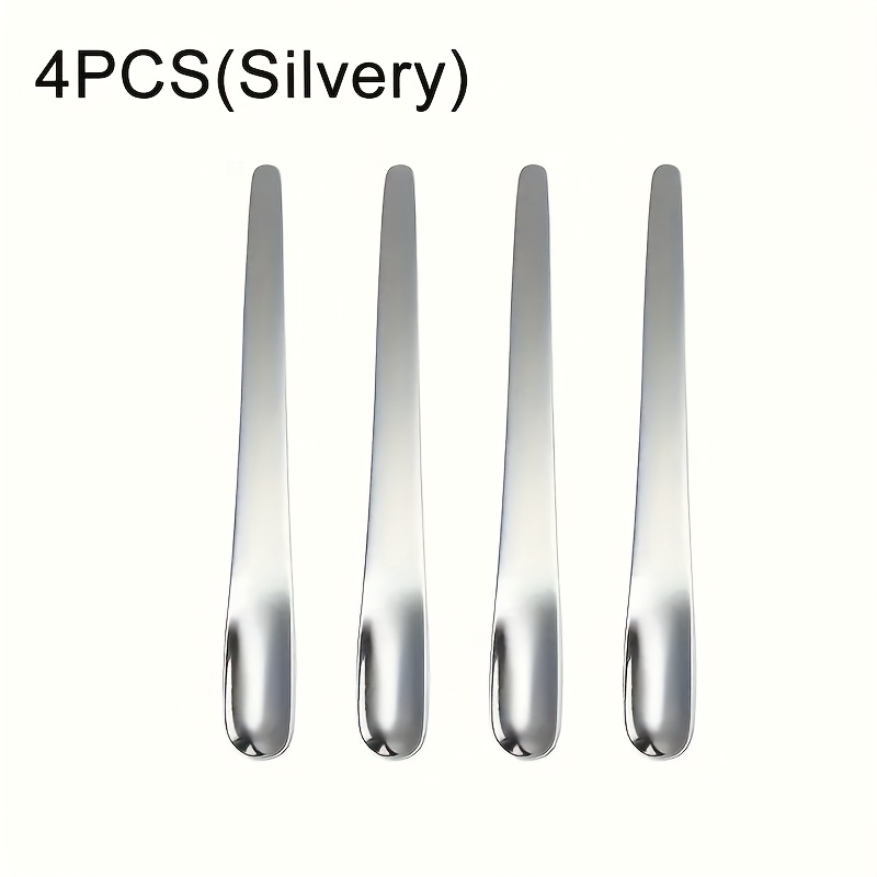 TEMU 4pcs Set Of High-quality Polished Stainless Steel Mini Dessert Spoons, Espresso Spoons, Cute Cappuccino Coffee Spoons, Ice Cream Spoons,
