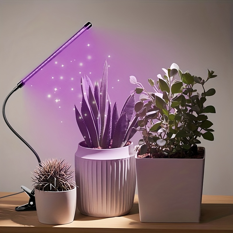 TEMU 1 Indoor Plant Suitable For Red And Blue Light , 10 Adjustable Brightness Levels, 3/9/12h Timer, 3 Switching Modes, Adjustable Gooseneck,