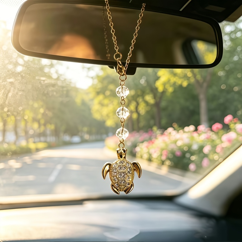 TEMU 1pc Car Hanging Ornament With Rhinestones, Crystal Beads, And . Rearview Mirror Hanging Charm Symbolizing And . Hung On Bags Or In Various