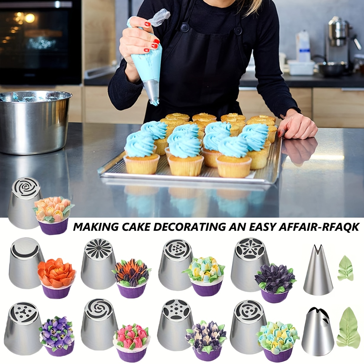 11pcs integrated russian piping nozzle set decorating cakes Temu