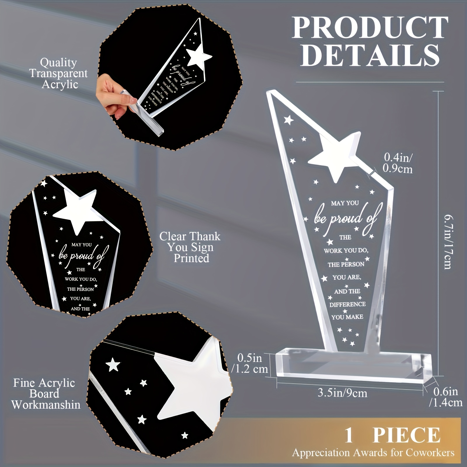 TEMU [personalized Customization] A Customizable Employee Appreciation Award, An Acrylic Thank-you Trophy For Colleagues. May You Take Pride In Your