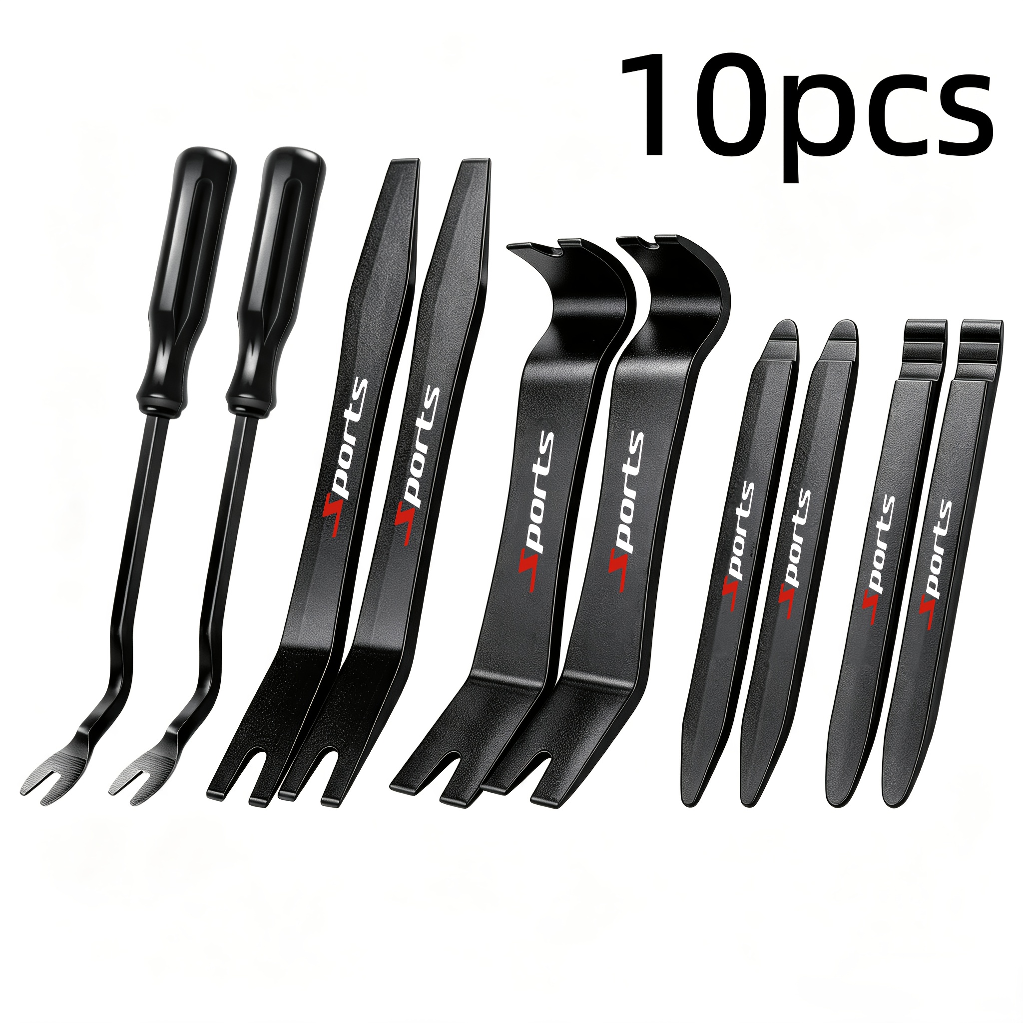 TEMU 10pcs Car Trim Removal Tool Kit, Plastic Pry Bar Auto Interior Door Panel Dashboard Audio Molding Tool Set, Fastener Clip Remover For Vehicle