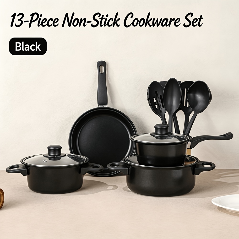 Temu – TEMU Portable Cookware Set: Kitchen Cookware, Nonstick Pans, Soup Pots, Pots, Frying Pans 13pcs Set