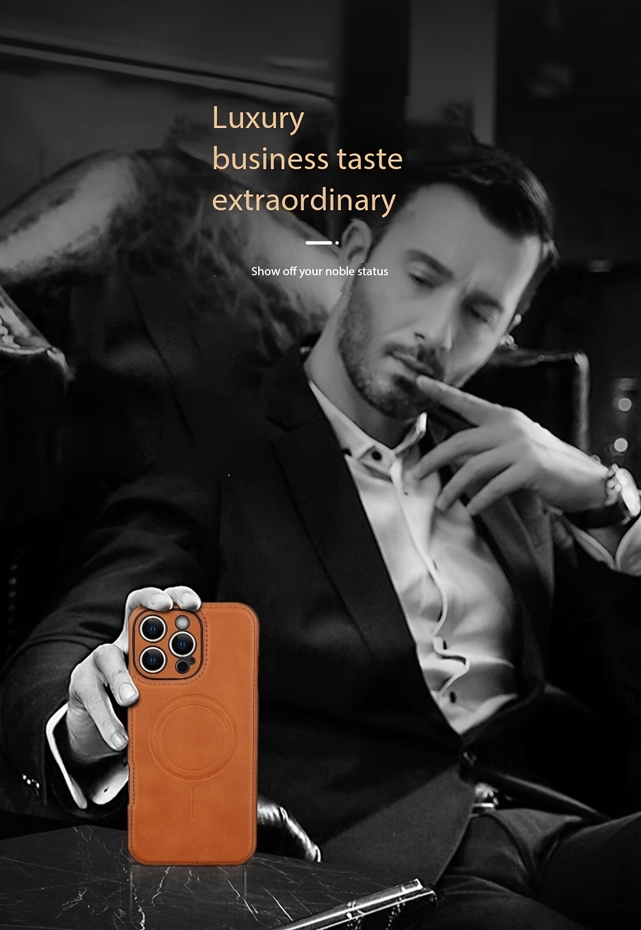 Synthetic Faux Leather Cover for Iphone 17/16/15/14/13/12 Pro Max Plus, Works with Magnetic Wireless Charger, Stylish Luxury Slim Shock-Resistant Complete Protection Case, I