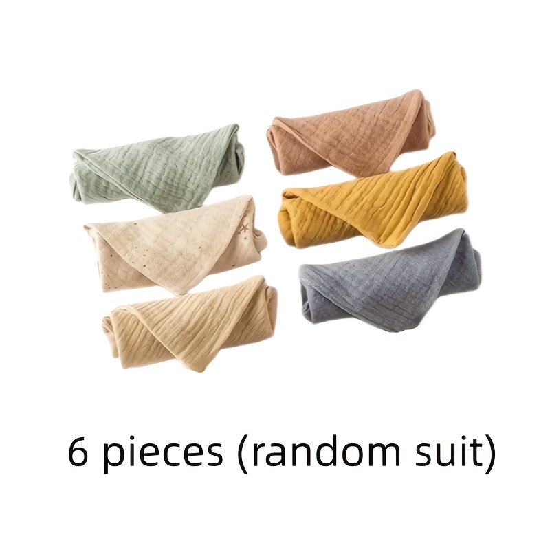 [6pcs Random Pattern Set] Quilted Soft Handkerchiefs - Skin-friendly And Breathable, Practical Daily Multi-scene Cloths (portable Hand Wiping / Desktop Light Wiping)