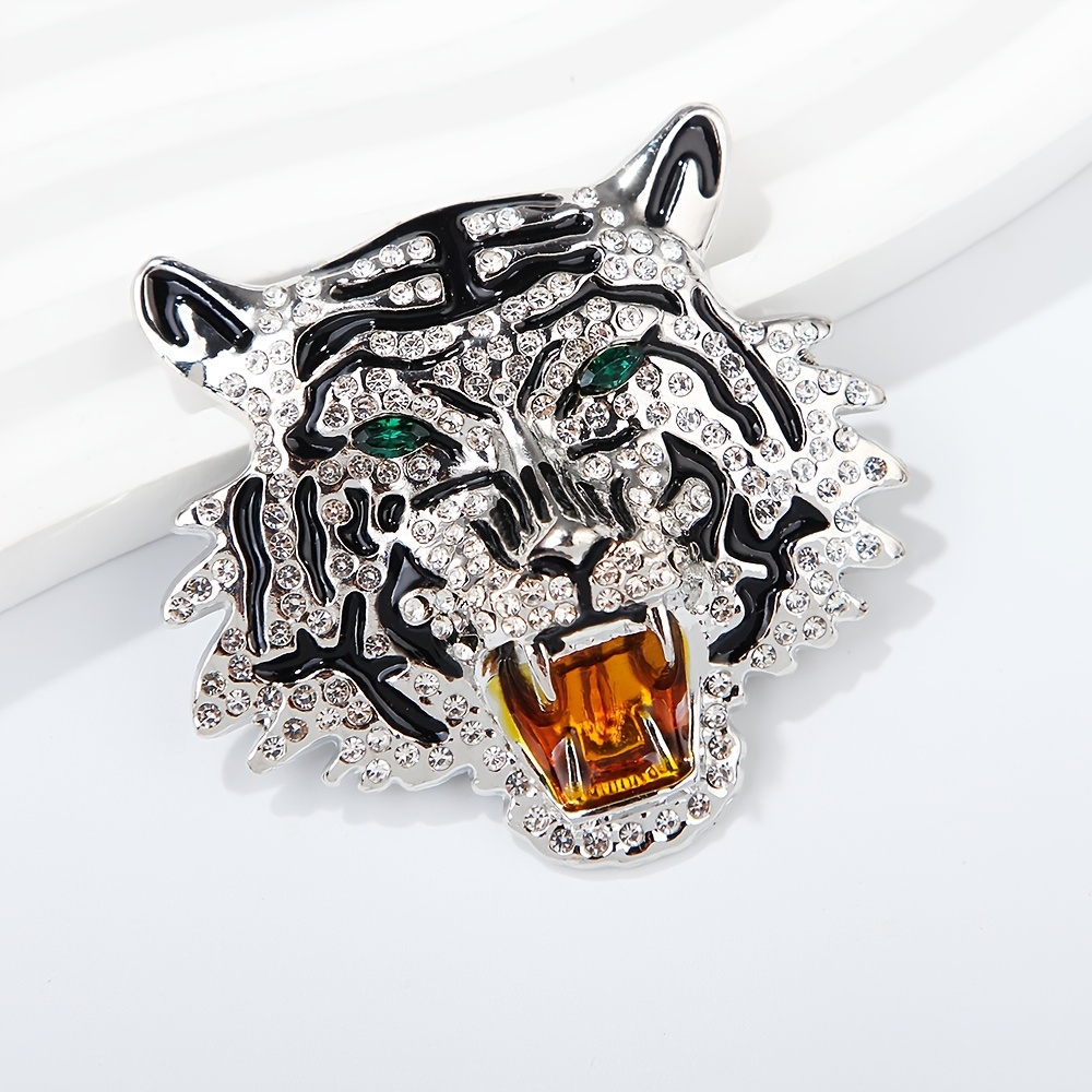 Retro Tiger Head Brooch, Unisex Accessory