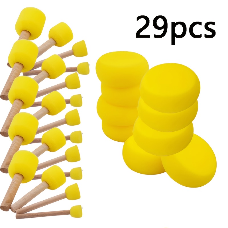 Set of 36pcs Round Sponge Professional Stamp Set, 4 Sizes for Art Projects