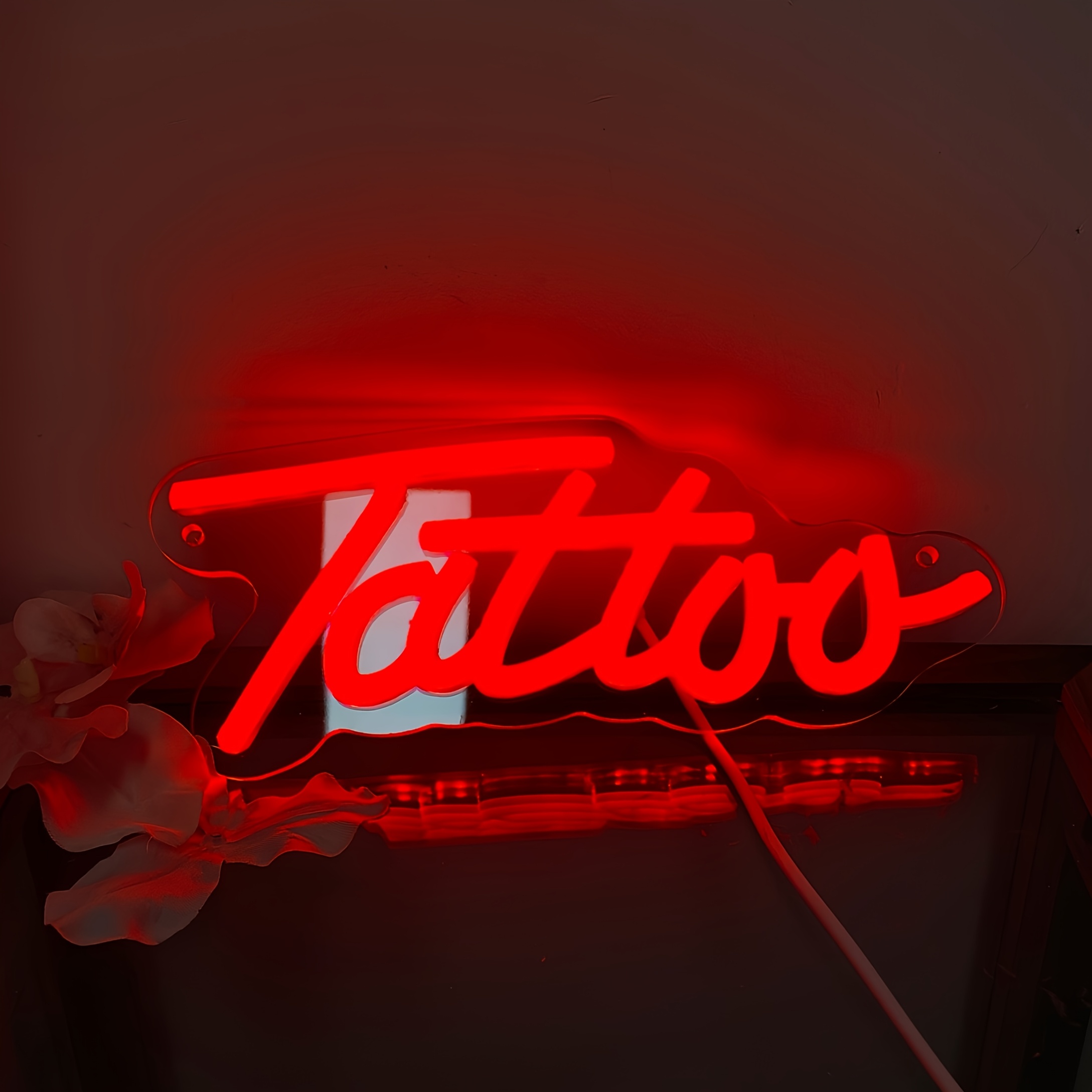 Image of Liuyang Tattoo Room Neon Sign, Adjustable Brightness, Usb Light Compatible With Laptop. Usb Powered Neon Lights For Makeup Room, Dressing Room, , Studio, Spa, For Man Cave, Bedroom, Dorm Decoration.
