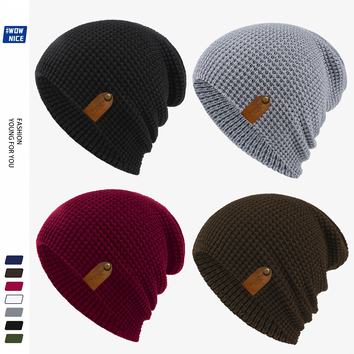 TRUE Simple Lightweight Stretchy Winter Beanie Hat
